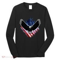 Patriotic American Flag Bald Eagle Long Sleeve Shirt thumb 0