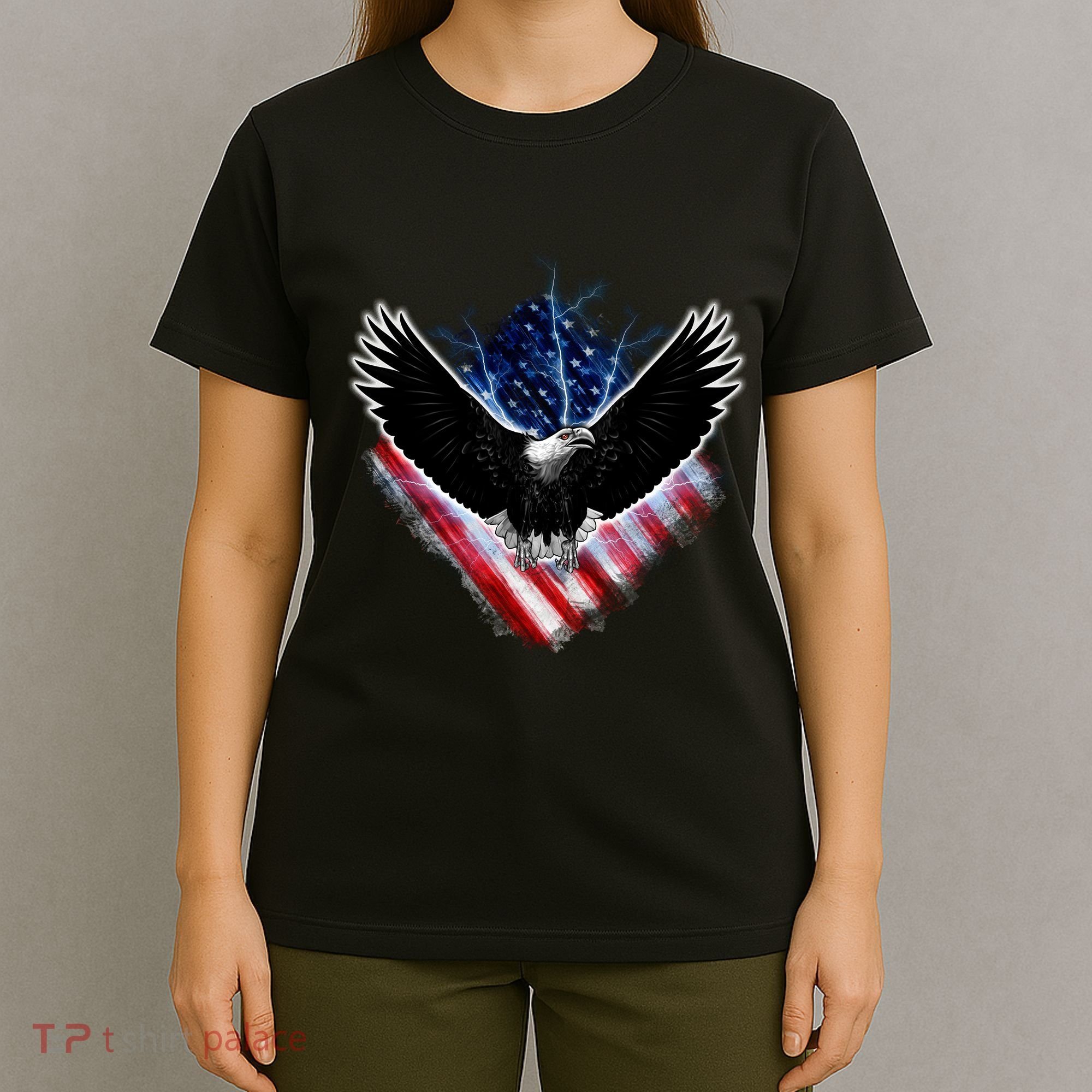 Patriotic American Flag Bald Eagle T-Shirt
