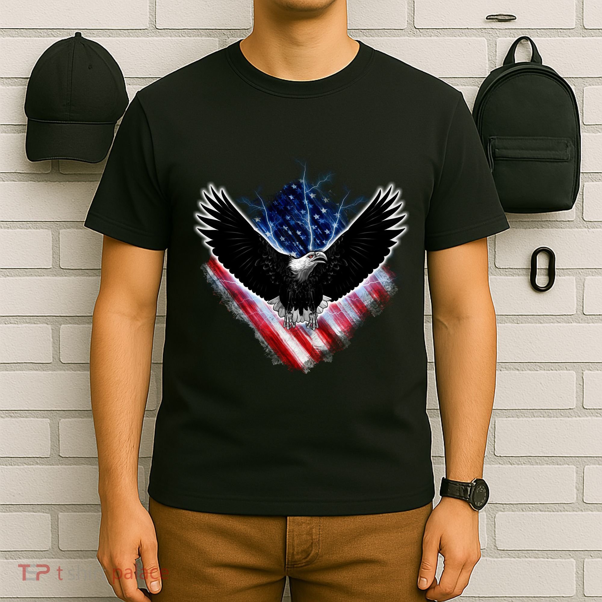 Patriotic American Flag Bald Eagle T-Shirt