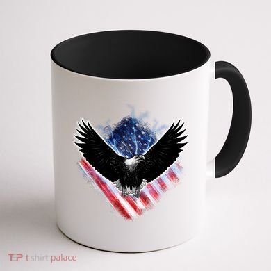 Patriotic American Flag Bald Eagle Coffee Mug back