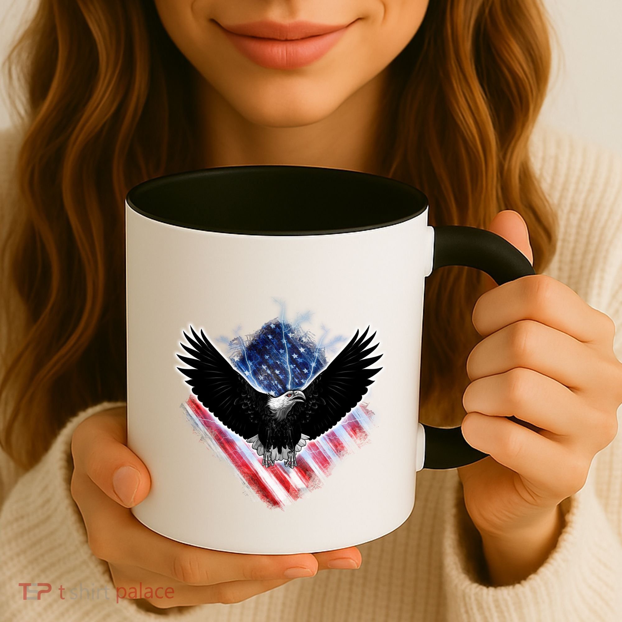 Patriotic American Flag Bald Eagle Coffee Mug