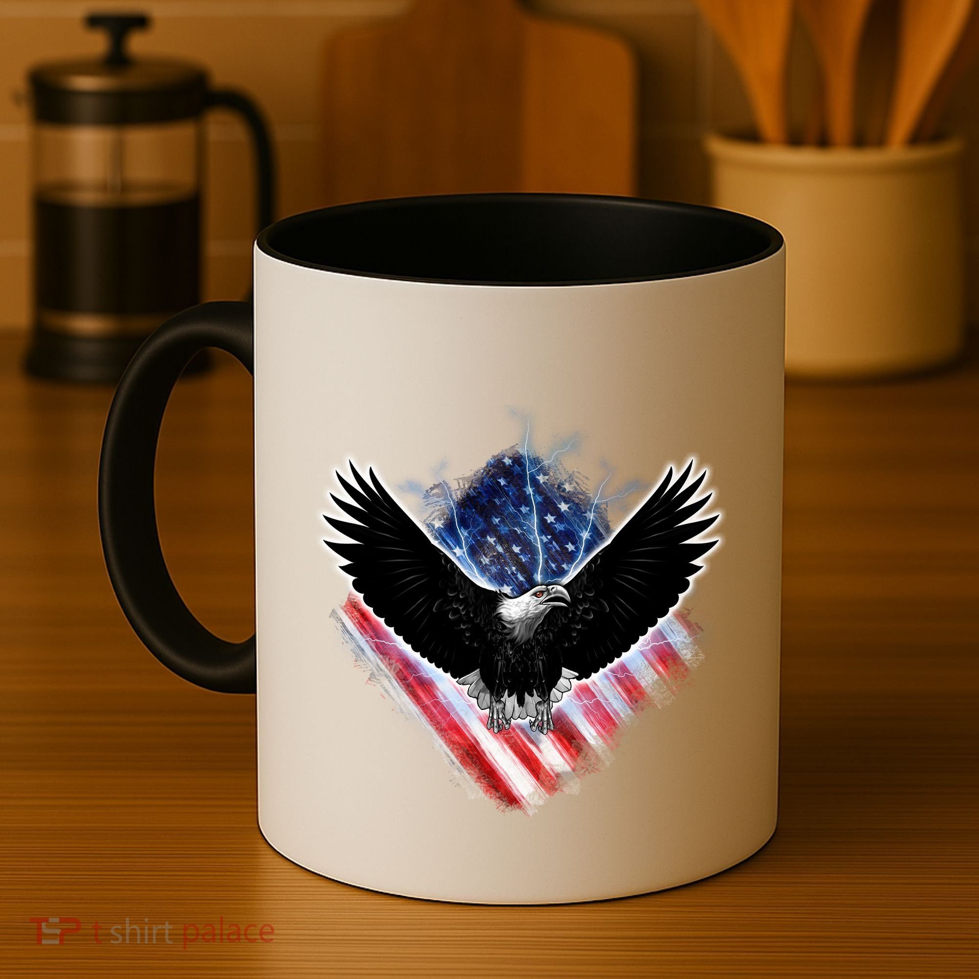 Patriotic American Flag Bald Eagle Coffee Mug