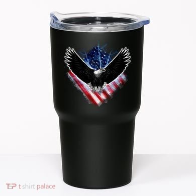 Patriotic American Flag Bald Eagle Tumbler