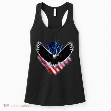 Patriotic American Flag Bald Eagle Women's Tank Top