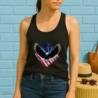 Patriotic American Flag Bald Eagle Women's Tank Top thumb 2