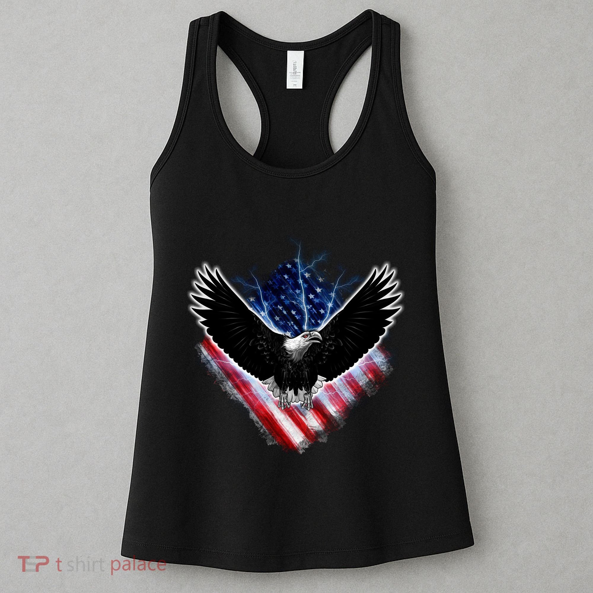 Patriotic American Flag Bald Eagle Women's Tank Top