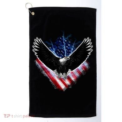 Patriotic American Flag Bald Eagle Golf Towel