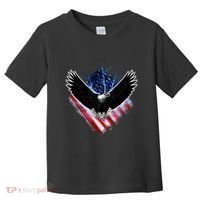 Patriotic American Flag Bald Eagle Toddler T-Shirt thumb 0