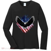 Patriotic American Flag Bald Eagle Women's Long Sleeve Shirt thumb 0