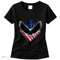 Patriotic American Flag Bald Eagle Women's T-Shirt thumb 0
