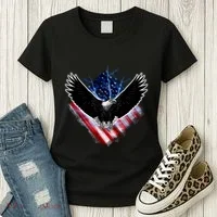 Patriotic American Flag Bald Eagle Women's T-Shirt thumb 3