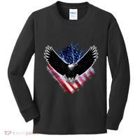 Patriotic American Flag Bald Eagle Kids Long Sleeve Shirt thumb 0