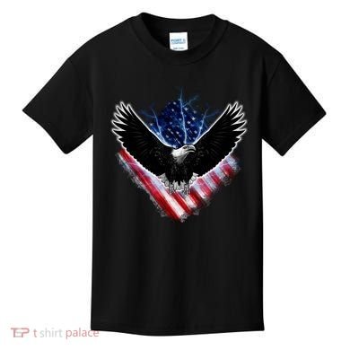 Patriotic American Flag Bald Eagle Kids T-Shirt