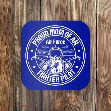 Proud Air Force Mom Fighter Pilot Design Cool Gift Coaster