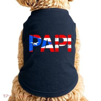 Papi American Flag Vintage Father's Day Doggie Tank