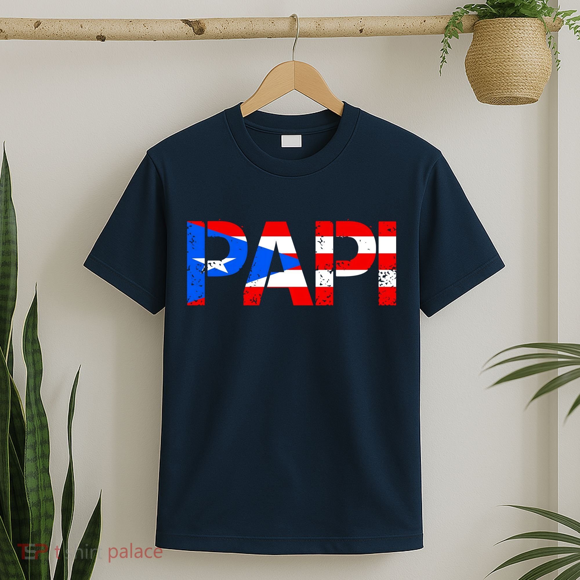 Papi American Flag Vintage Father's Day T-Shirt