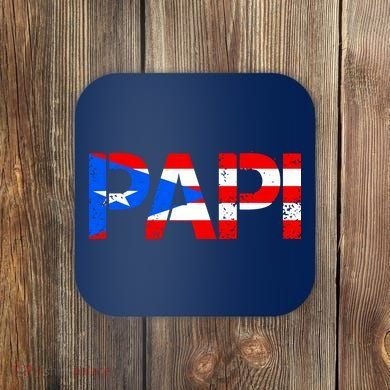 Papi American Flag Vintage Father's Day Coaster