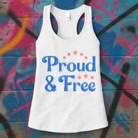 Proud And Free Usa 4th Of July Women's Tank Top thumb 3