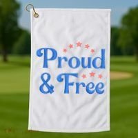 Proud And Free USA Holiday Golf Towel thumb 1
