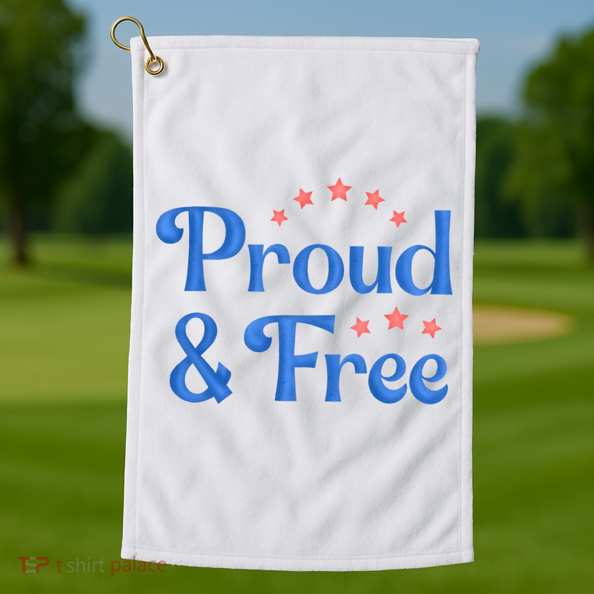 Proud And Free USA Holiday Golf Towel