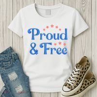 Proud And Free USA Holiday Women's T-Shirt thumb 3