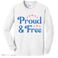 Proud And Free USA Holiday Kids Long Sleeve Shirt thumb 0