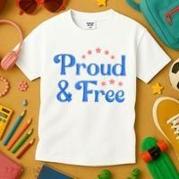 Proud And Free USA Holiday Kids T-Shirt thumb 3