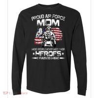 Proud Air Force Mom Air Force Graduation Mom USAF Heroes Comfort Colors Heavyweight Long Sleeve T-Shirt thumb 0