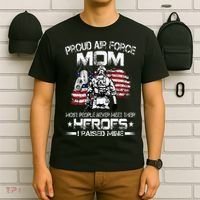 Proud Air Force Mom Air Force Graduation Mom USAF Heroes T-Shirt thumb 6