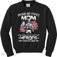 Proud Air Force Mom Air Force Graduation Mom USAF Heroes Kids Sweatshirt thumb 0
