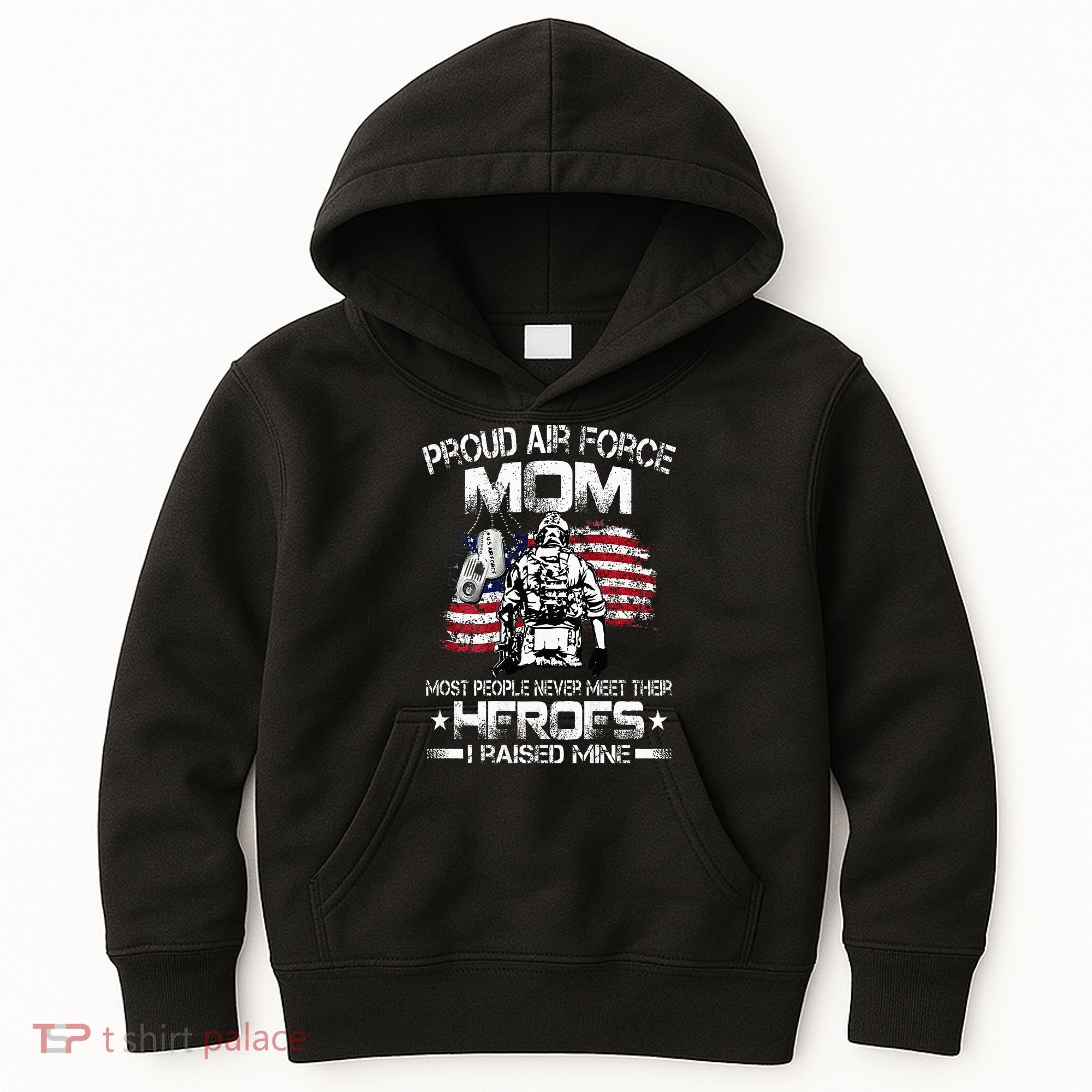 Proud Air Force Mom Air Force Graduation Mom USAF Heroes Kids Hoodie