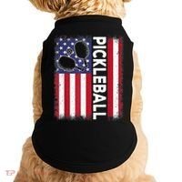 Pickleball American Flag Funny Pickleball Lover Doggie Tank thumb 0