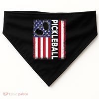 Pickleball American Flag Funny Pickleball Lover USA-Made Doggie Bandana thumb 0