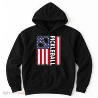 Pickleball American Flag Funny Pickleball Lover Hoodie thumb 0