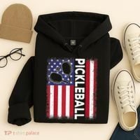Pickleball American Flag Funny Pickleball Lover Hoodie thumb 4