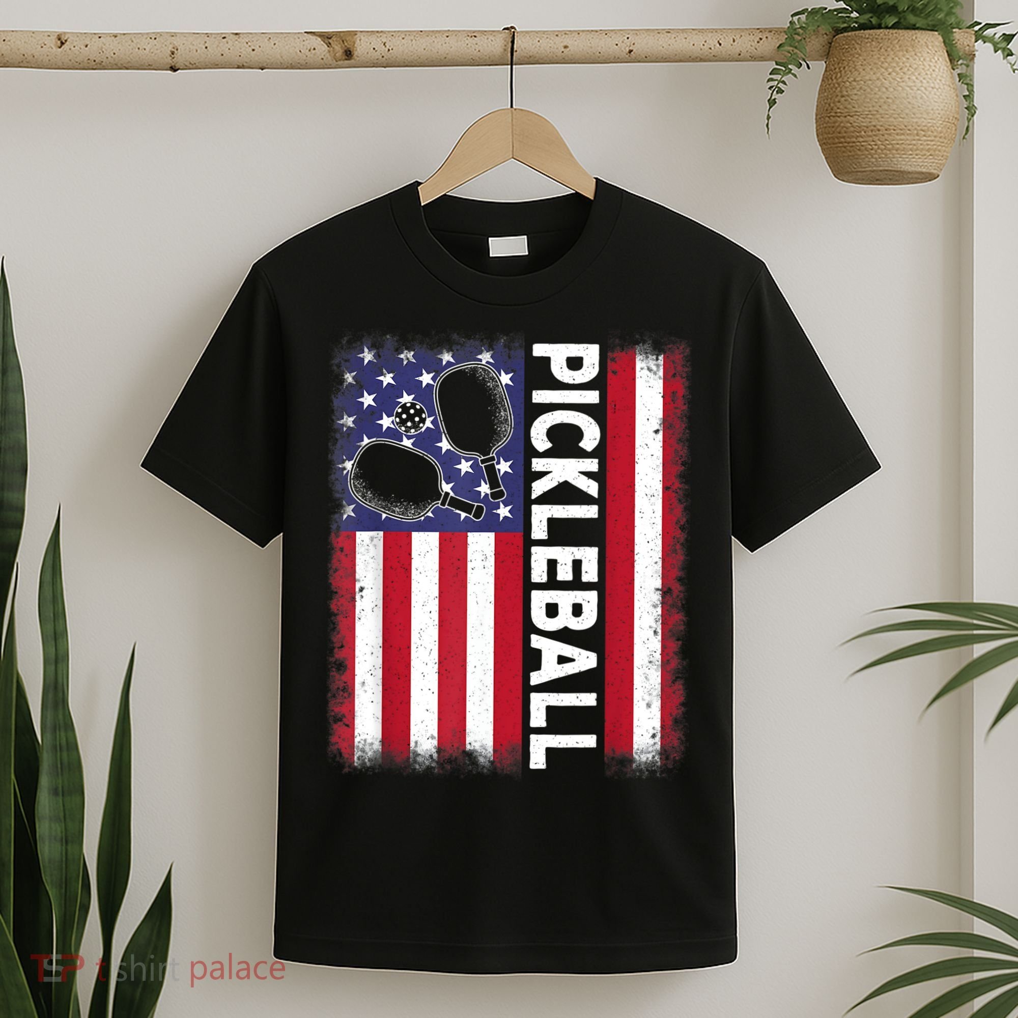 Pickleball American Flag Funny Pickleball Lover T-Shirt