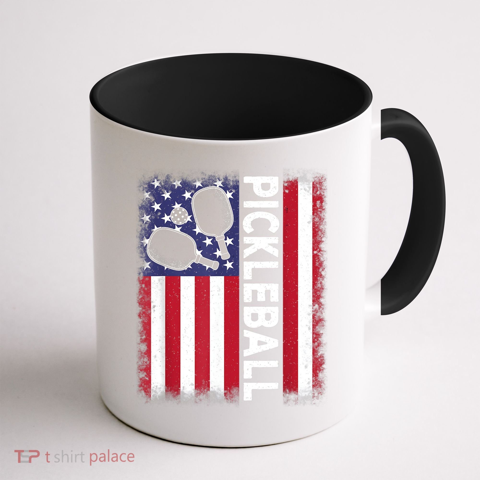 Pickleball American Flag Funny Pickleball Lover Coffee Mug