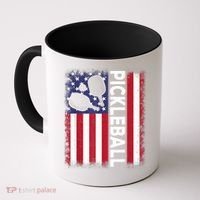 Pickleball American Flag Funny Pickleball Lover Coffee Mug thumb 0