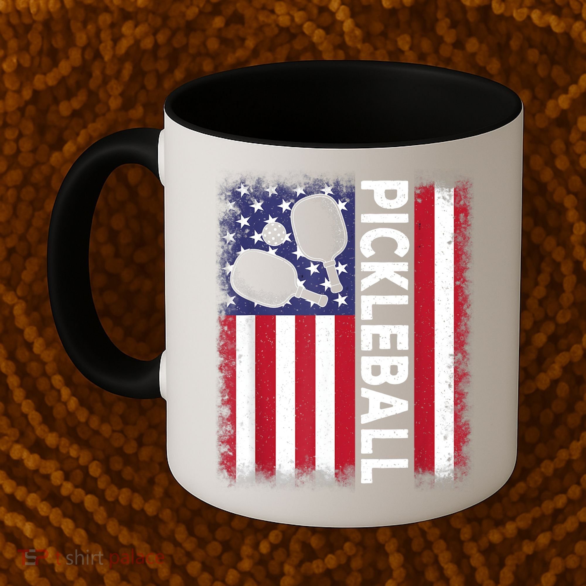 Pickleball American Flag Funny Pickleball Lover Coffee Mug