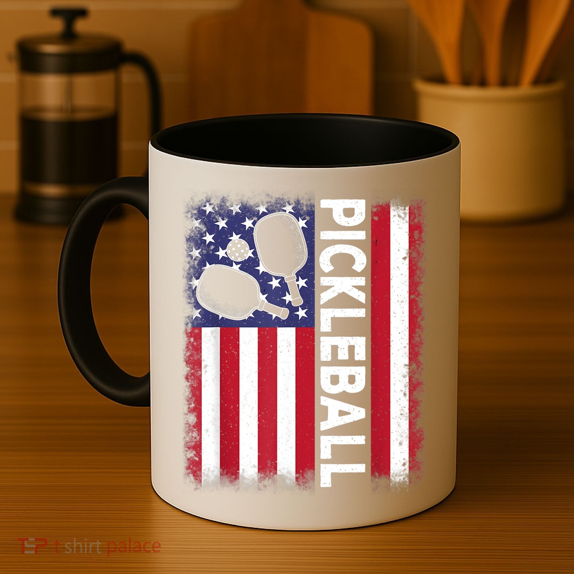 Pickleball American Flag Funny Pickleball Lover Coffee Mug