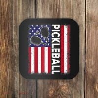 Pickleball American Flag Funny Pickleball Lover Coaster thumb 0