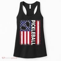 Pickleball American Flag Funny Pickleball Lover Women's Tank Top thumb 0