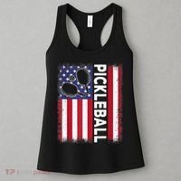 Pickleball American Flag Funny Pickleball Lover Women's Tank Top thumb 3