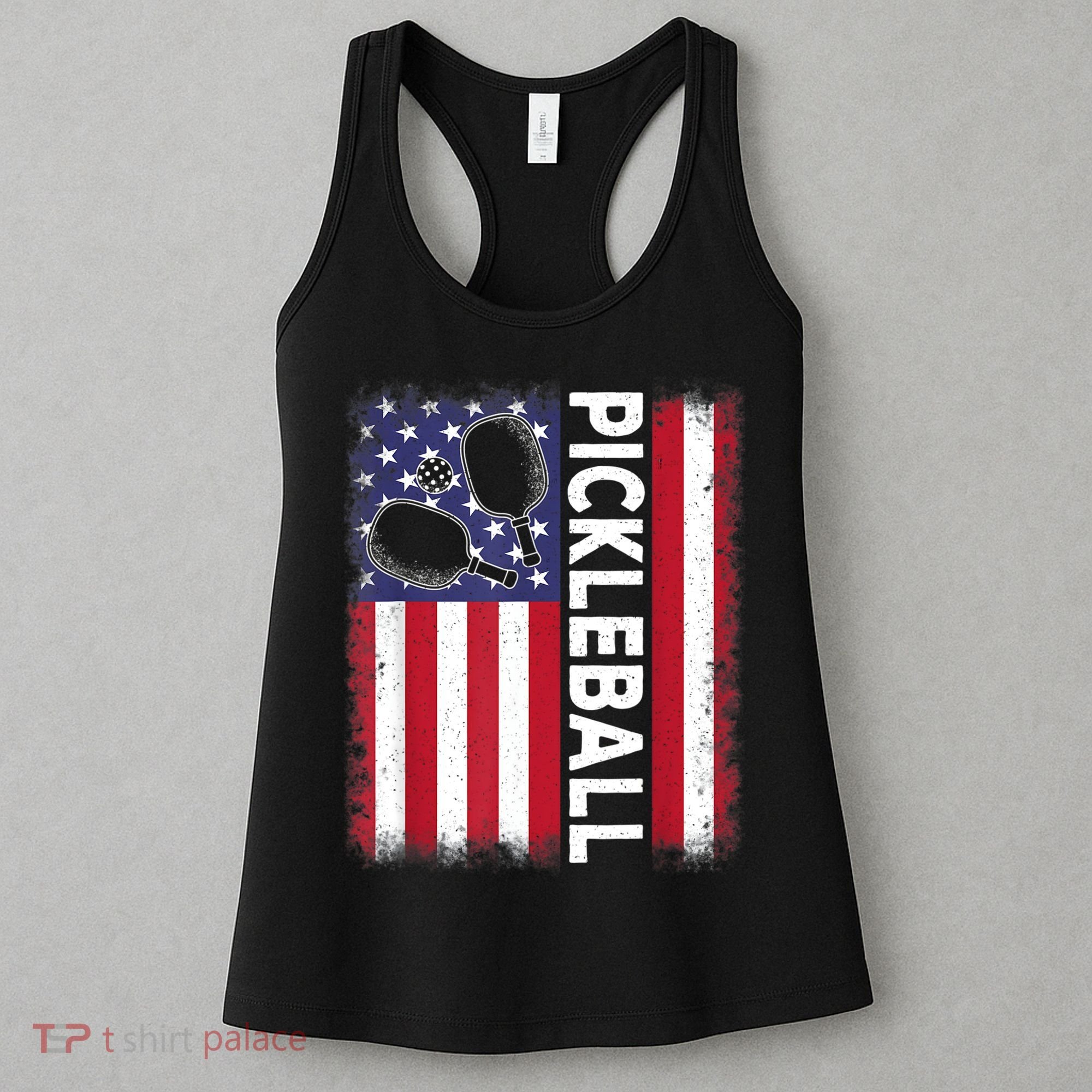 Pickleball American Flag Funny Pickleball Lover Women's Tank Top