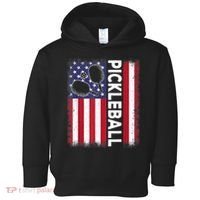 Pickleball American Flag Funny Pickleball Lover Toddler Hoodie thumb 0