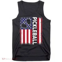 Pickleball American Flag Funny Pickleball Lover Tank Top thumb 0