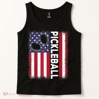 Pickleball American Flag Funny Pickleball Lover Tank Top thumb 2