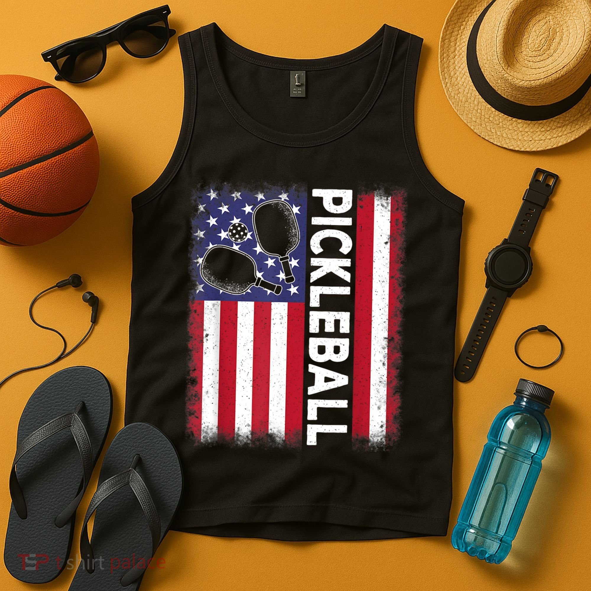 Pickleball American Flag Funny Pickleball Lover Tank Top