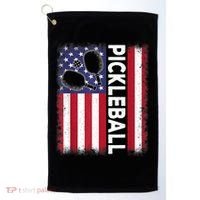 Pickleball American Flag Funny Pickleball Lover Golf Towel thumb 0