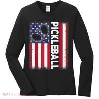 Pickleball American Flag Funny Pickleball Lover Women's Long Sleeve Shirt thumb 0